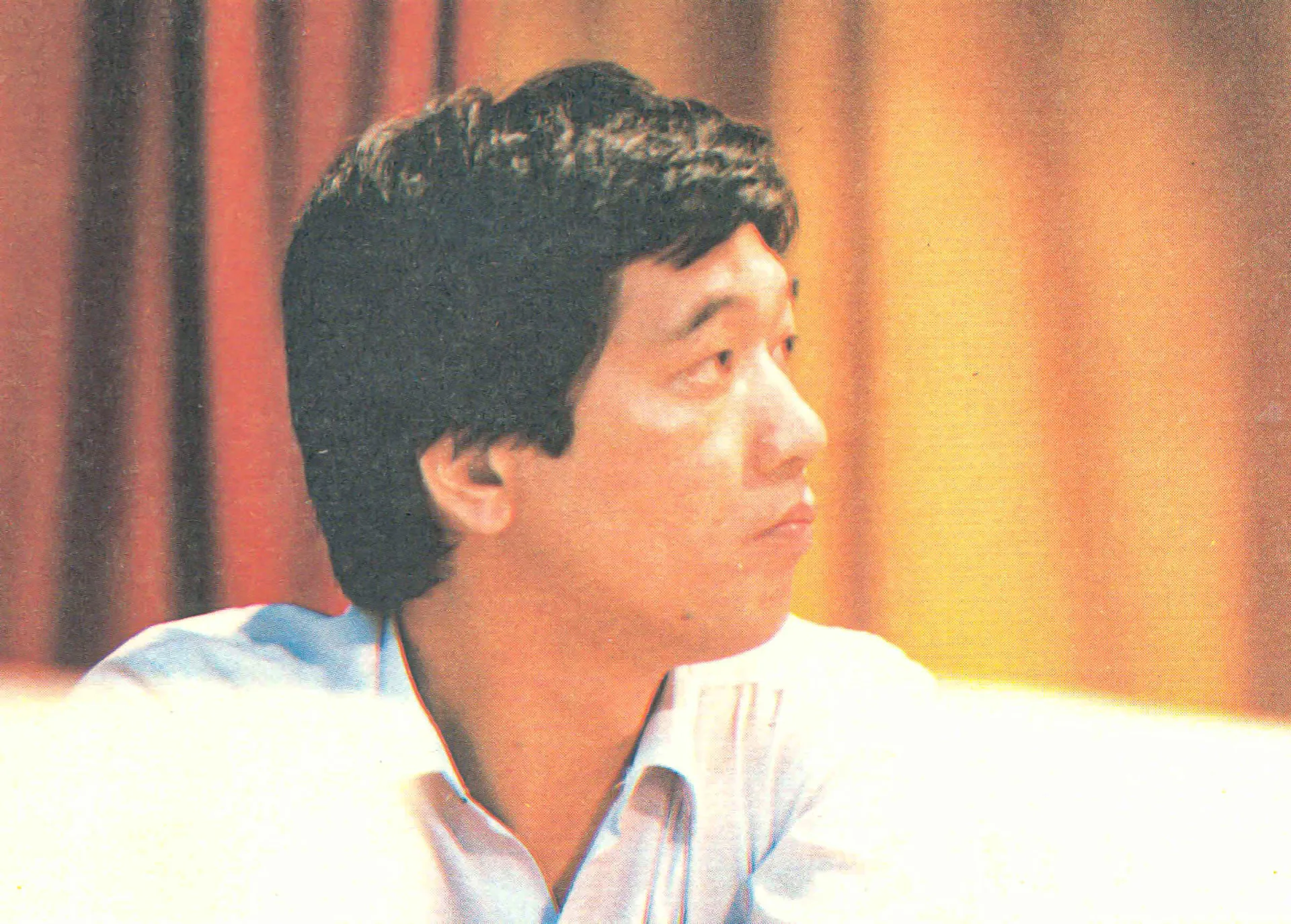 陳文和在「客家人在台灣的政治角色及定位」座談會中擔任媒體提問人。1987,台北耕莘文教院,楊國鑫攝