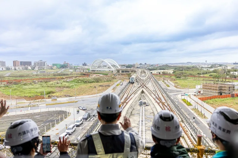 桃園捷運綠線北段7站預計2026年通車,列車自28日起將於主線展開數個月的號誌動態測試。桃市府提供