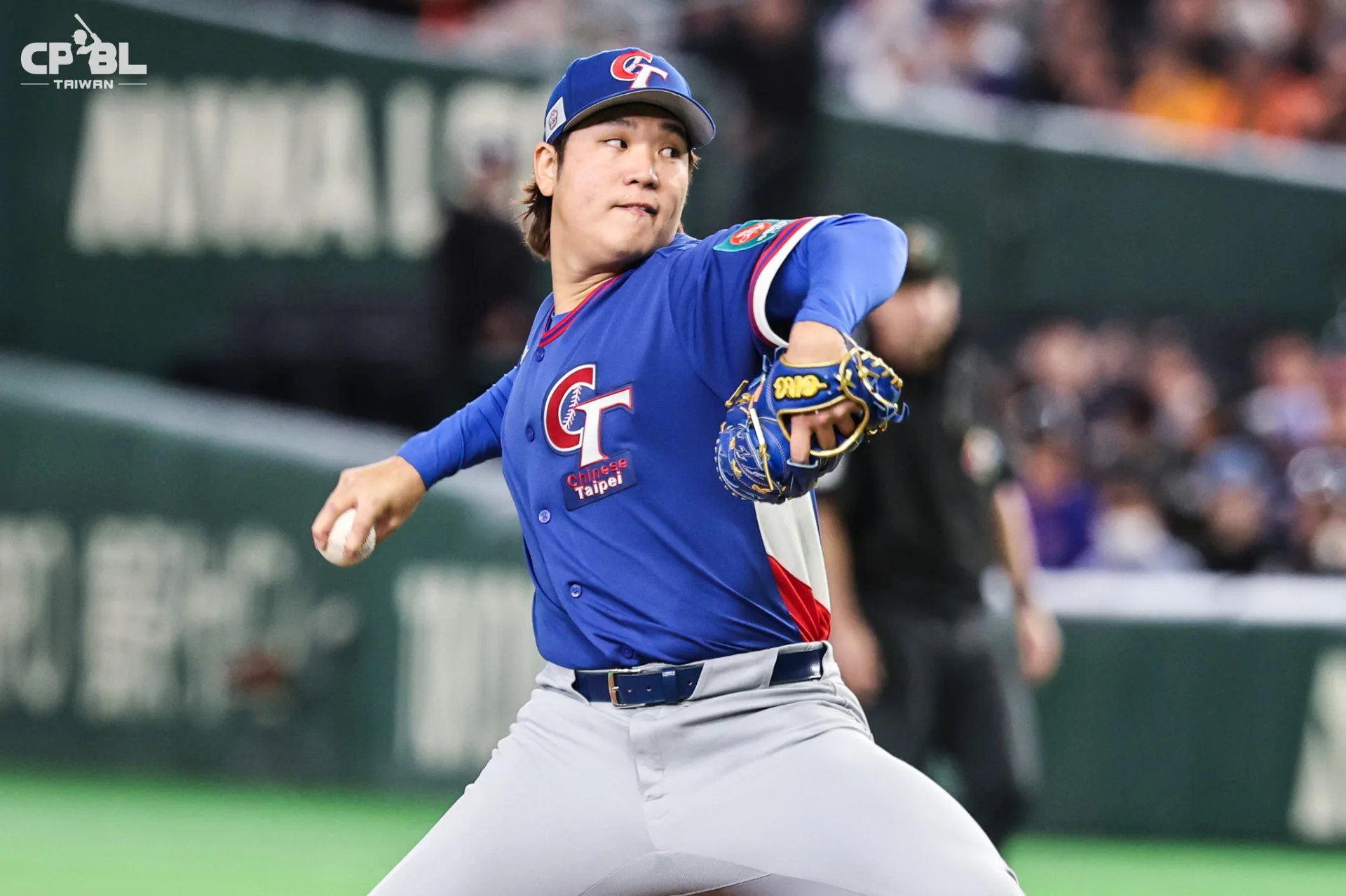 台灣隊先發投手古林睿煬對韓國展現壓制力。翻攝自CPBL 中華職棒臉書粉絲專頁。