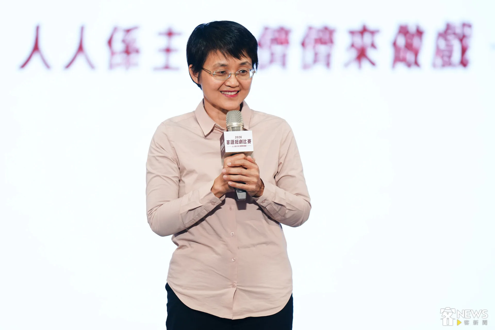 古秀妃指出，每個人都可以是舞台上的主角，希望未來能將客語短劇推廣到社區。朱愷元攝