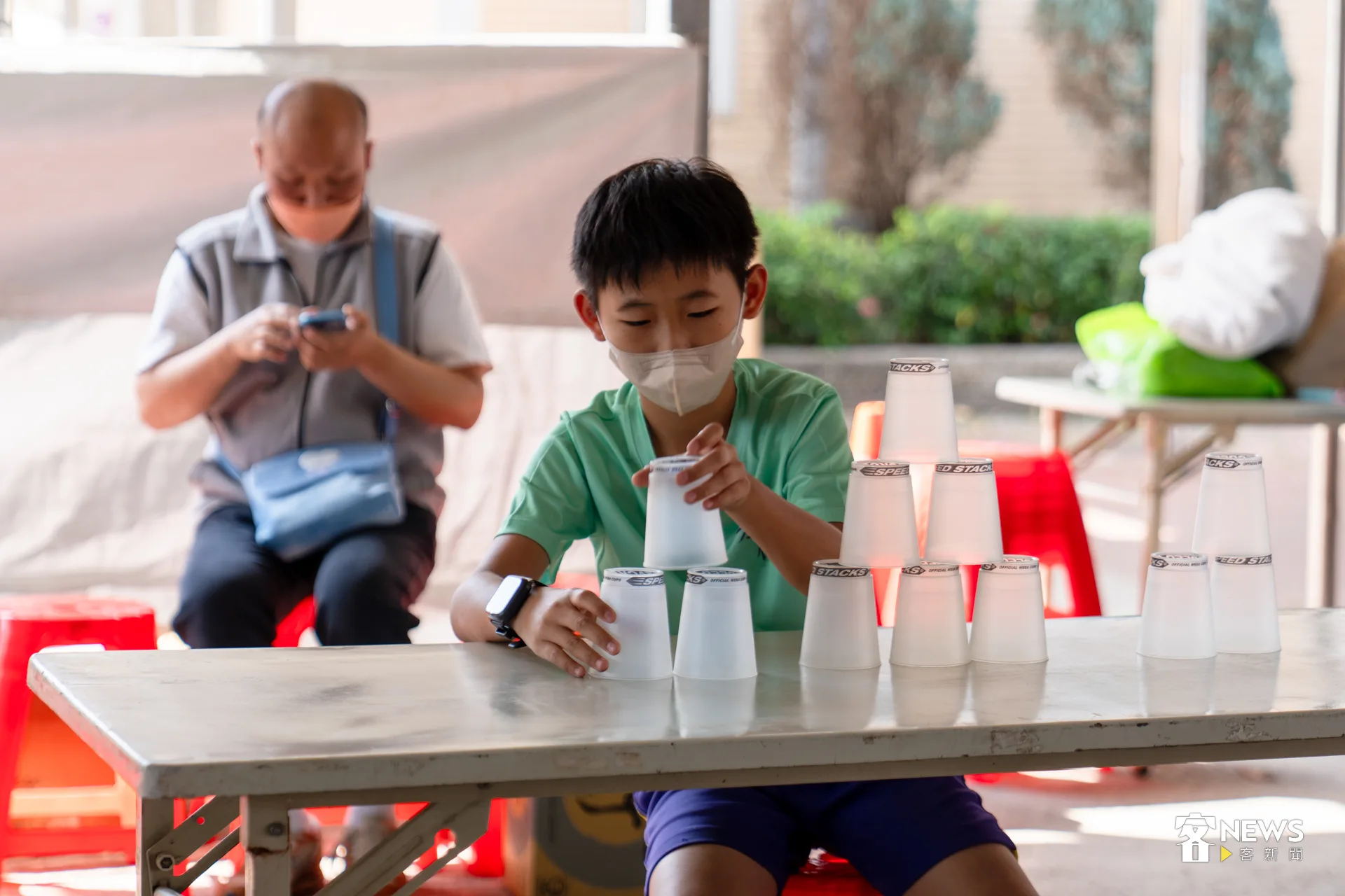 住在佳冬的劉佳宜帶著國小4年級的兒子參賽，孩子平常就喜歡參加各種活動。洪藝晅攝