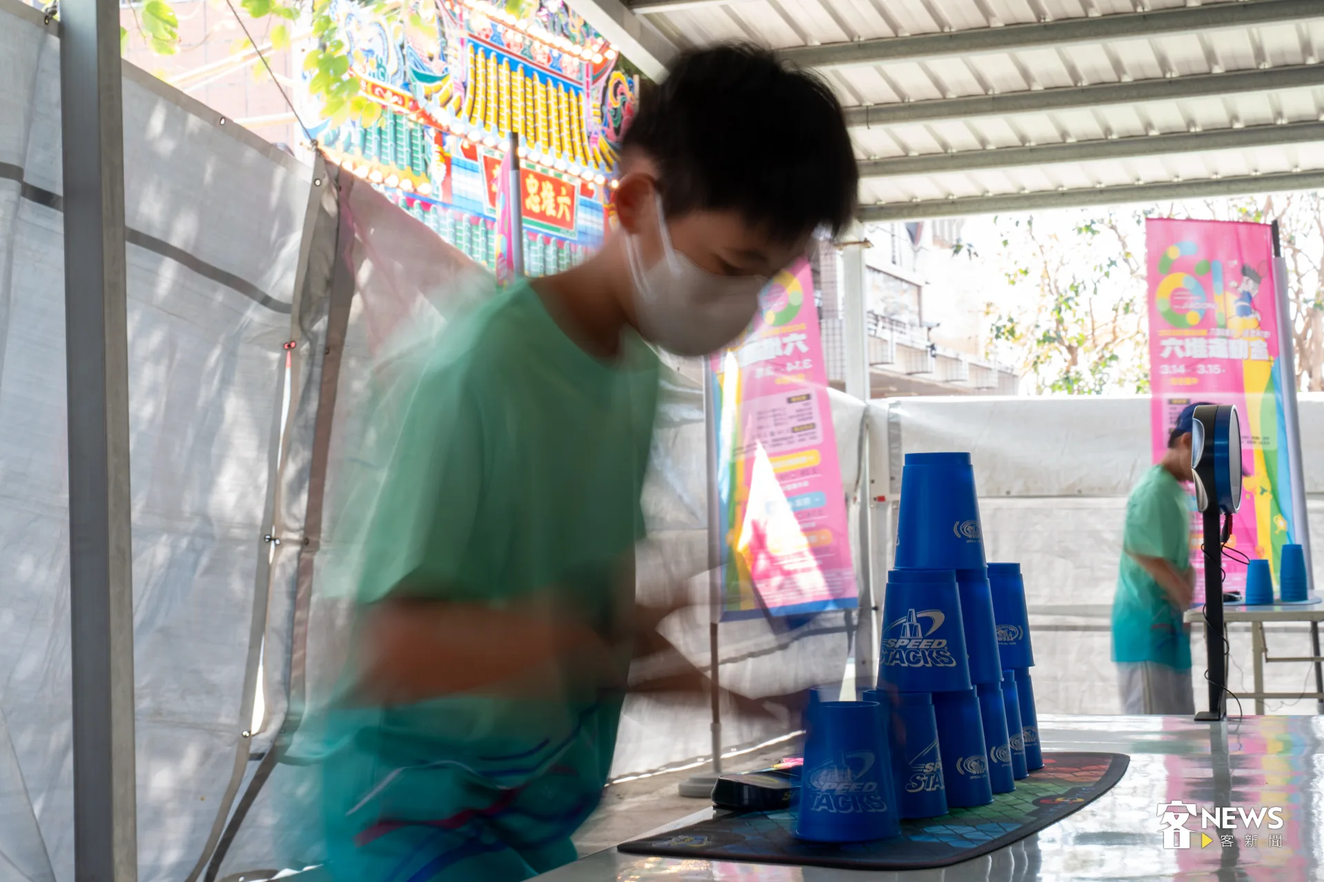 競技疊杯是項新興的個人、團體運動，在台灣有許多學校在深耕、推廣。洪藝晅攝