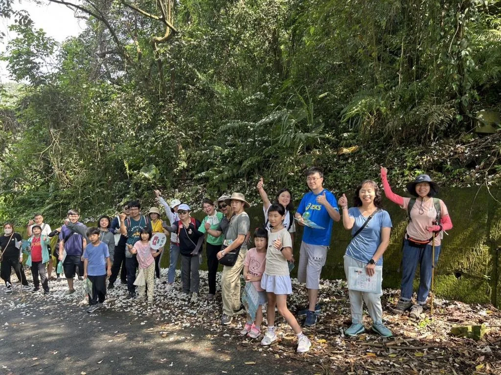 民眾走訪桐花步道。活動資料照,芎林鄉公所提供