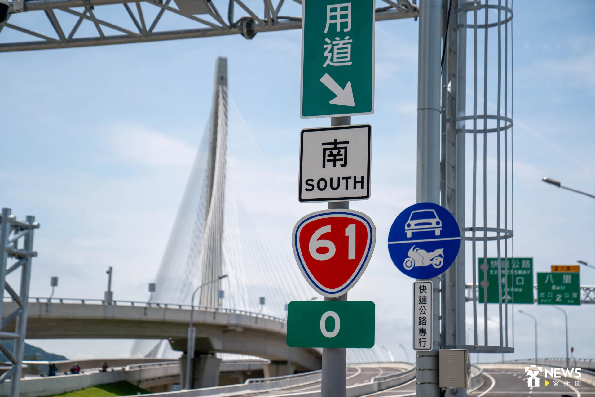 淡江大橋通車後可自淡水端連接台61快速道路，預計可以節省超過25分鐘車程。李台源攝