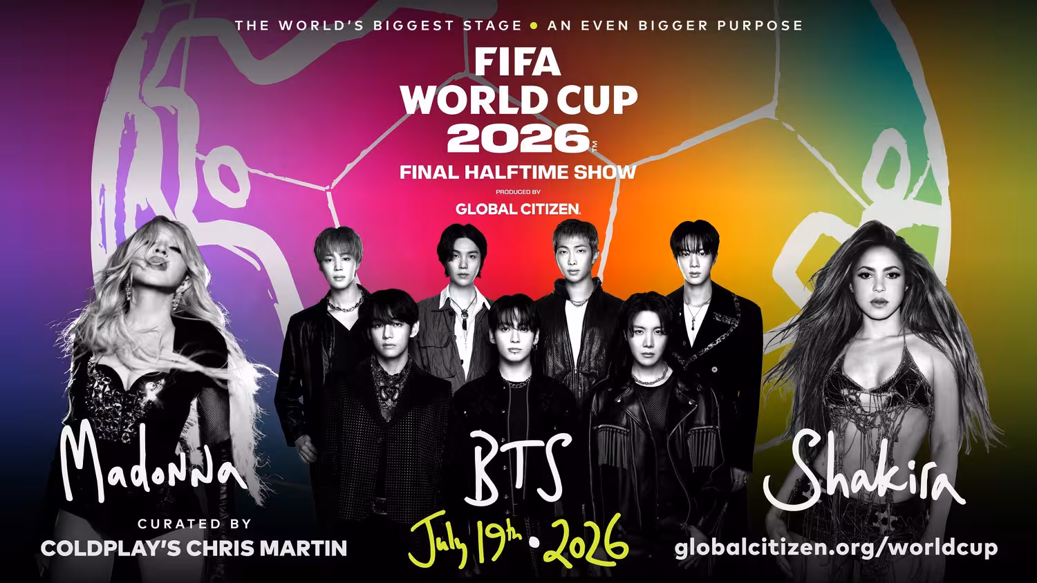 世足賽中場秀卡司太狂！BTS、瑪丹娜、夏奇拉同場嗨唱。翻攝自FIFA官網