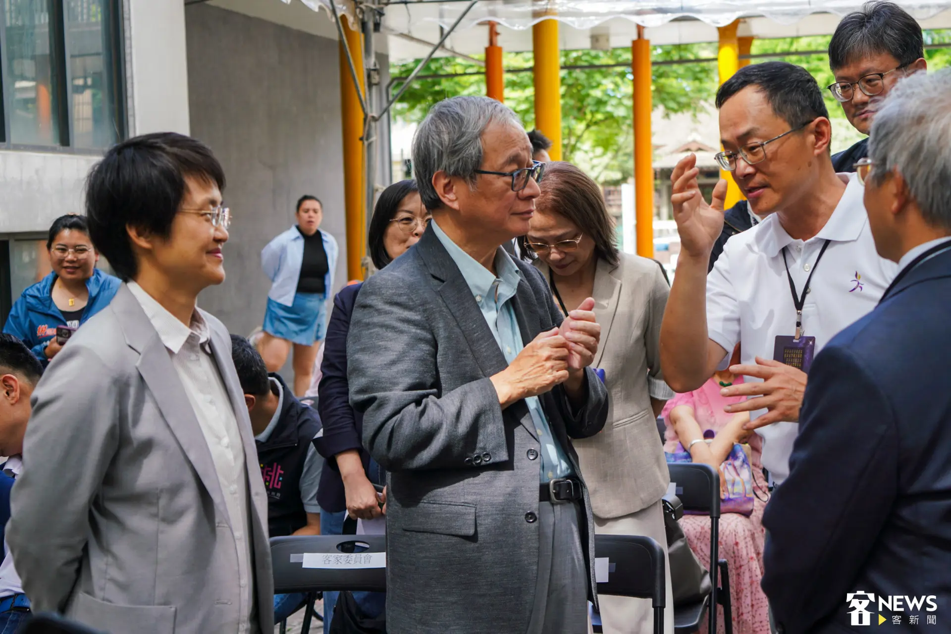 今日出席小行星命名記者會的人士包括客委會主委古秀妃（左一）、文化部長李遠（中）、中央通訊社董事長李永得等人。朱愷元攝