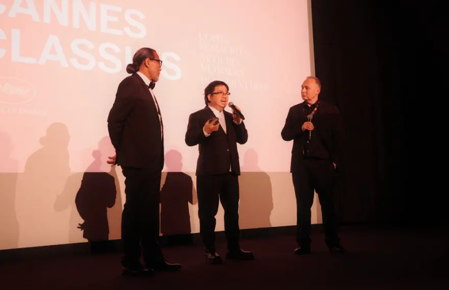 褚明仁董事長（圖中）映前表示：「對國際觀眾而言，這也許是大家第一次接觸台灣電影；但對許多台灣人來說，《魯冰花》已經成為一種共同記憶。」文策院提供