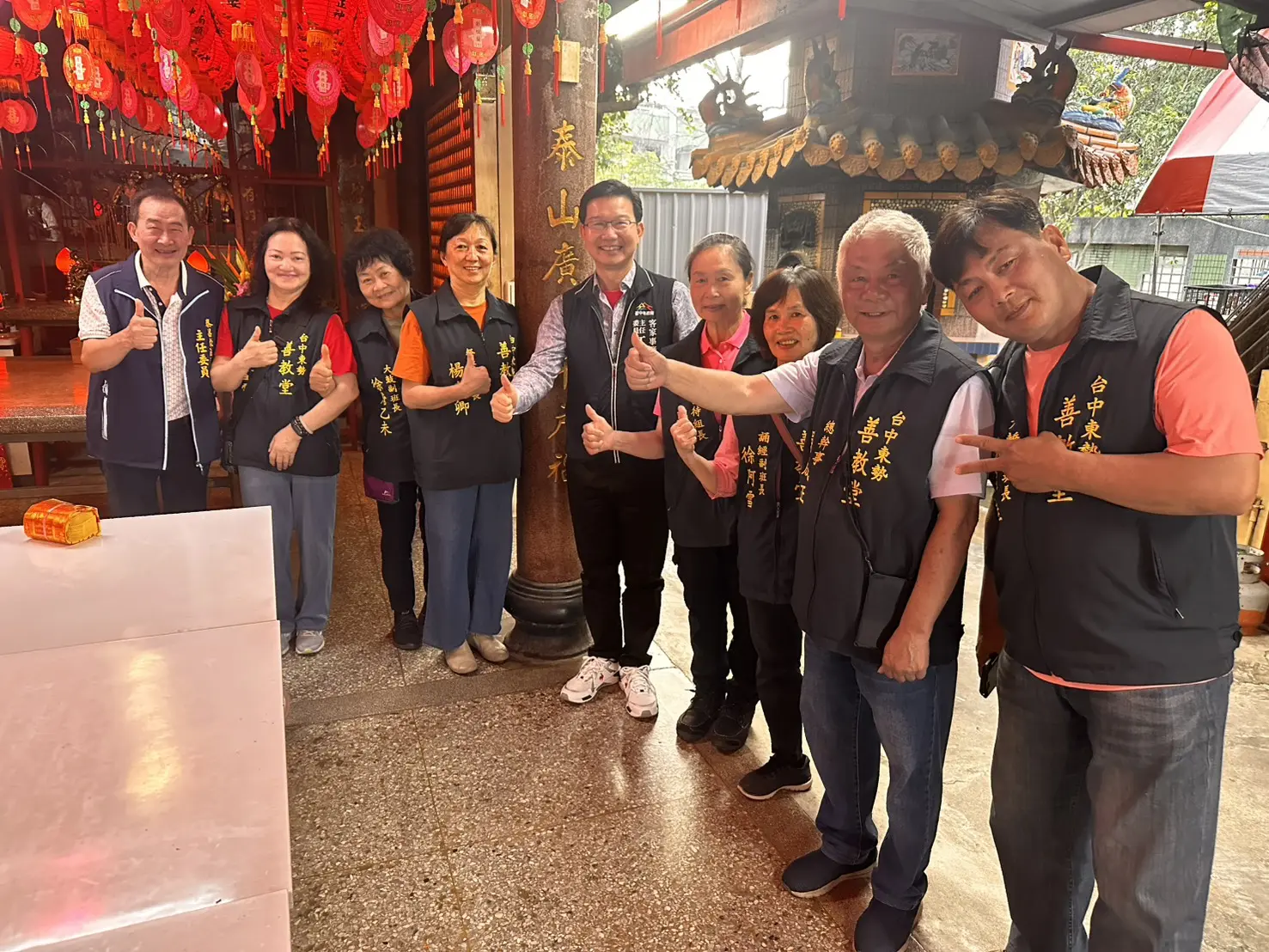 東勢善教堂人員出席聚福祠福宴替伯公祝壽。台中市客委會提供