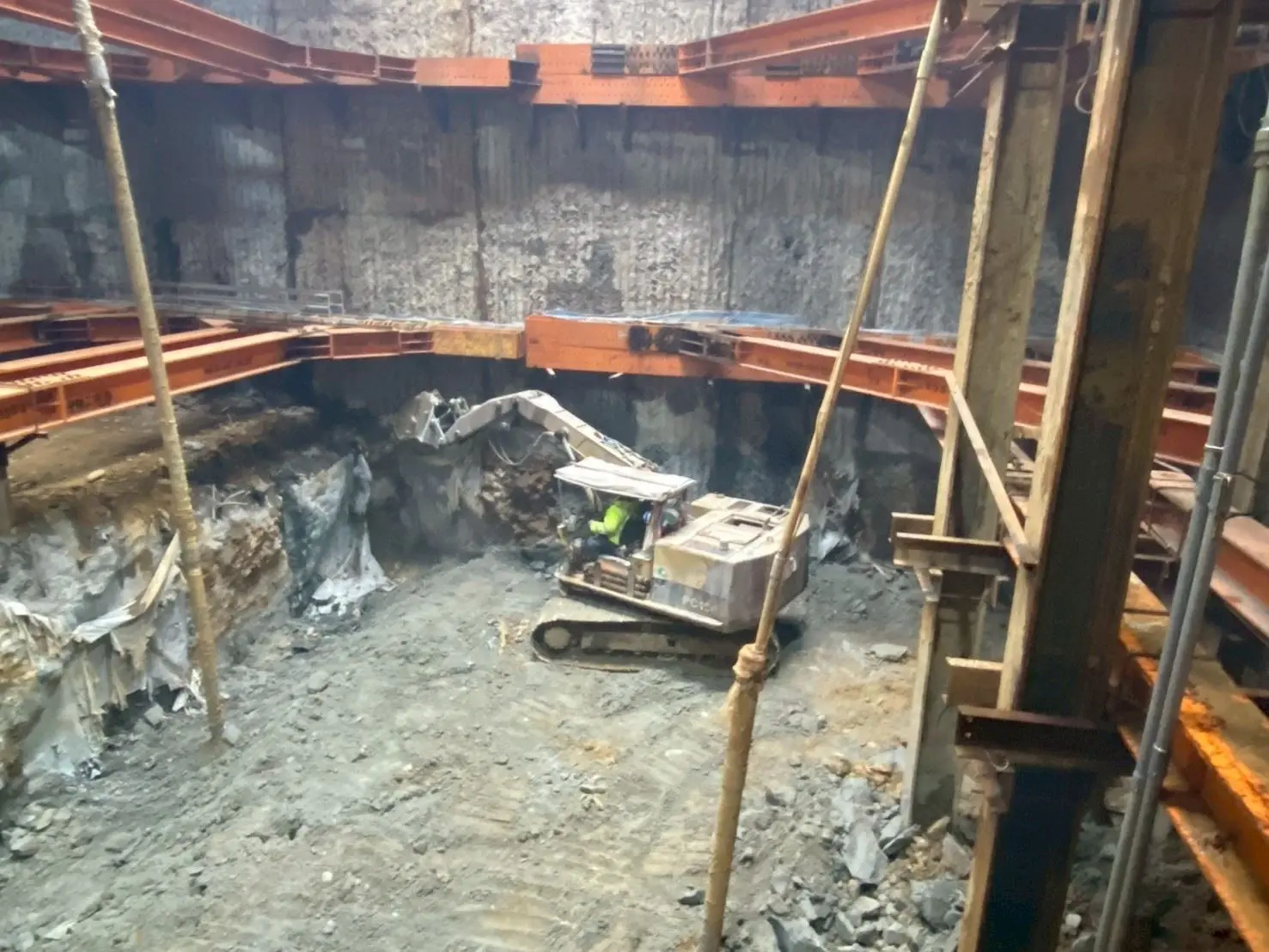 三鶯延伸桃園八德線G04與LB14連續壁破除。桃園市政府提供
