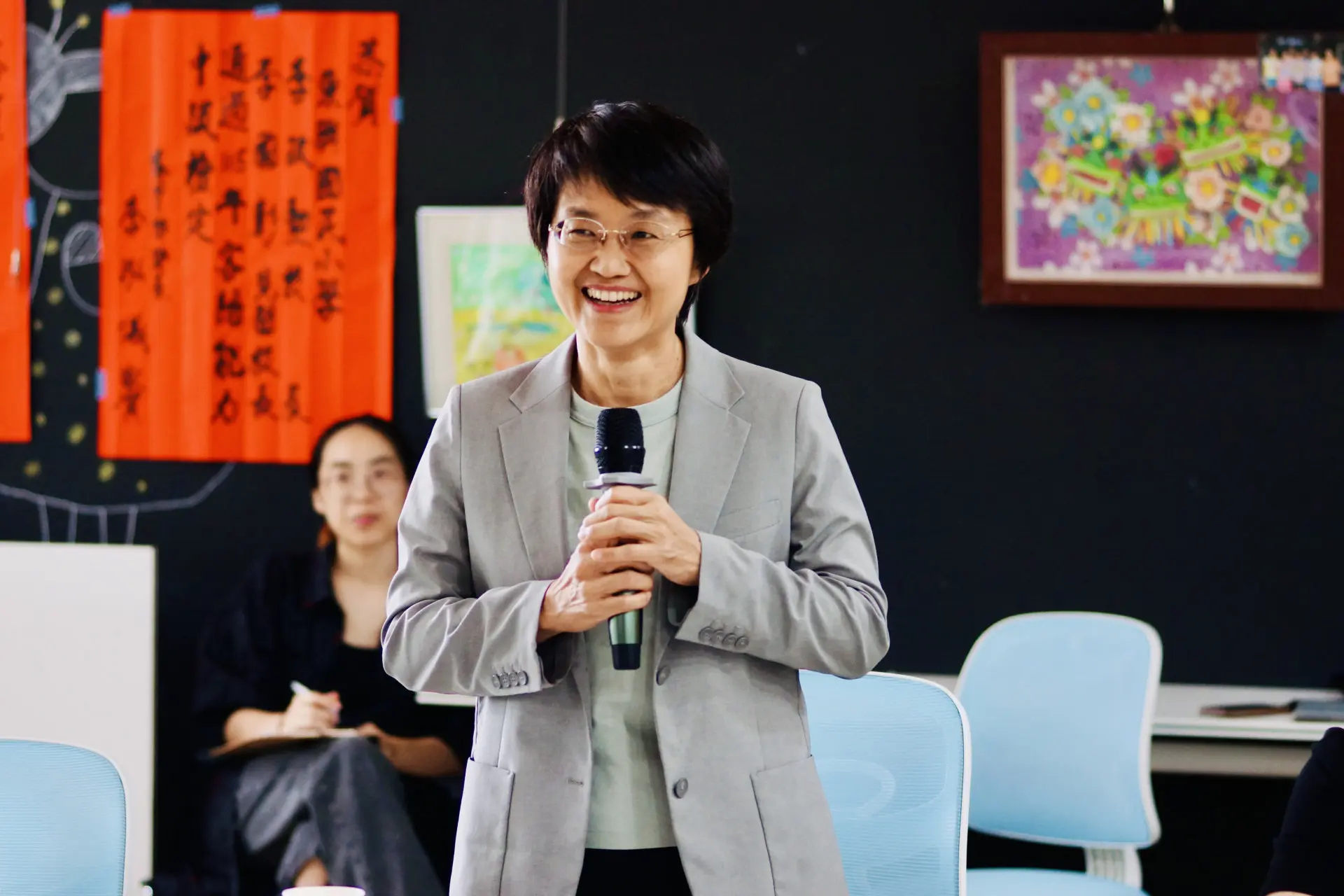 客委會主委古秀妃致詞。客委會提供