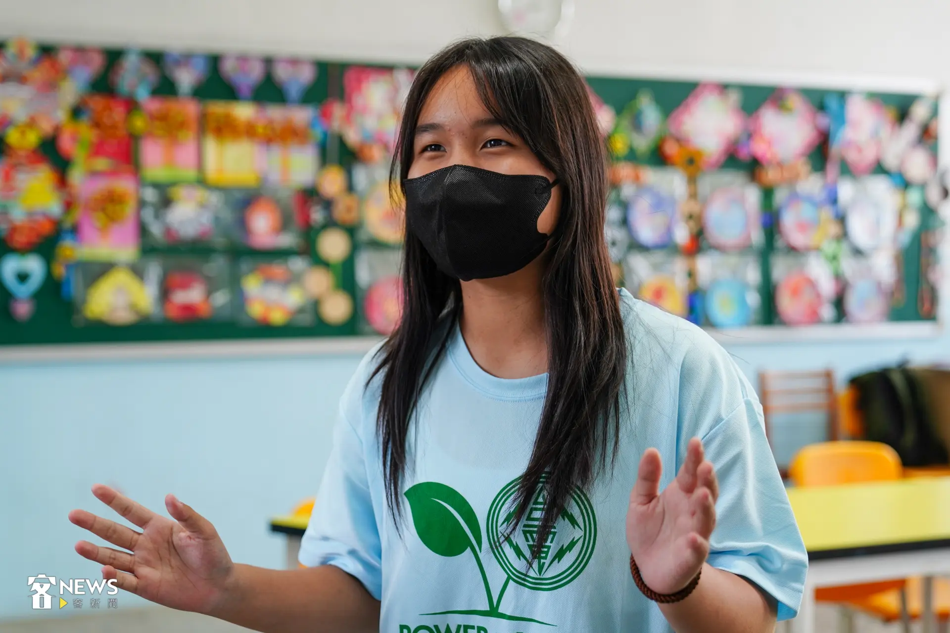 張心語分享,從筆友信中得知的黃蝶谷、番茄、蘿蔔等人文地理與特產。洪藝晅攝