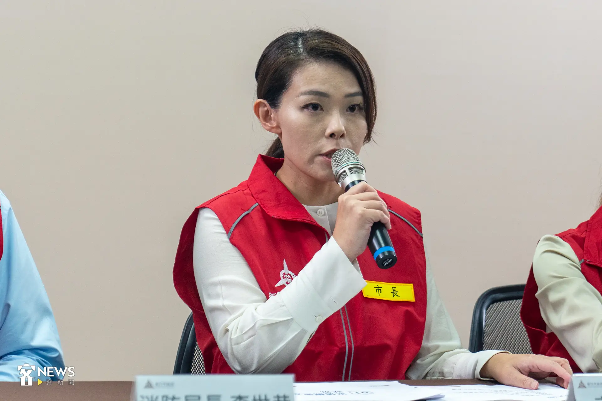 新竹市長高虹安說明氣爆調查狀況。洪藝晅攝