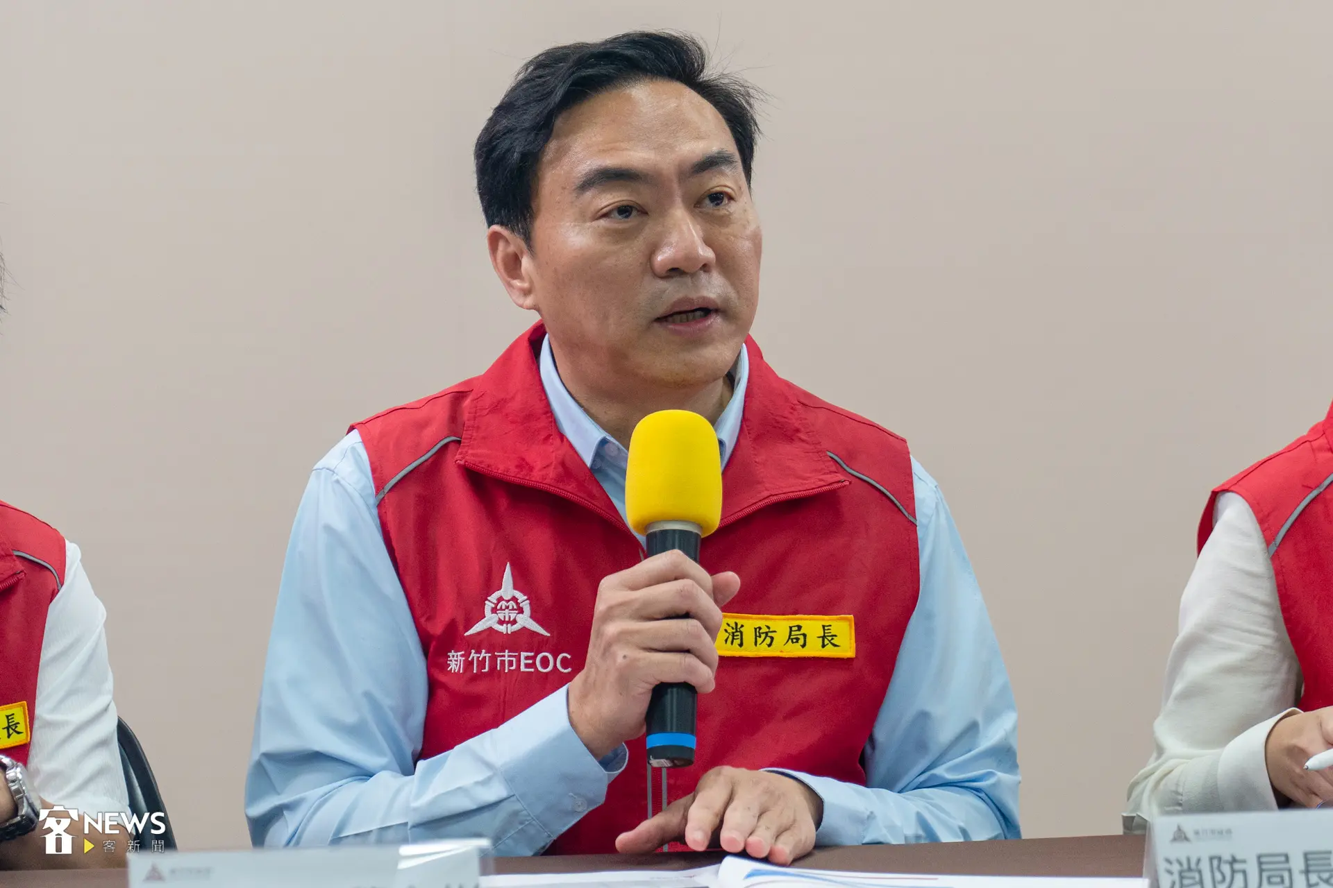 消防局長李世恭表示,在氣爆前有接獲民眾報案稱,聞到瓦斯臭味,不過派員至現場的途中,現場就已經發生爆炸。洪藝晅攝