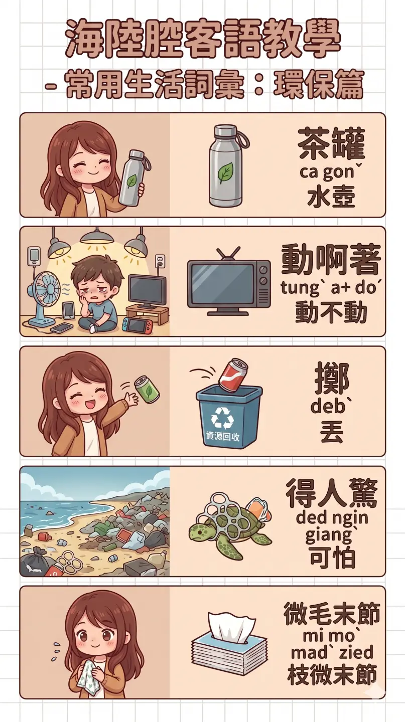 客語教學圖卡。AI生成圖卡內容已校正