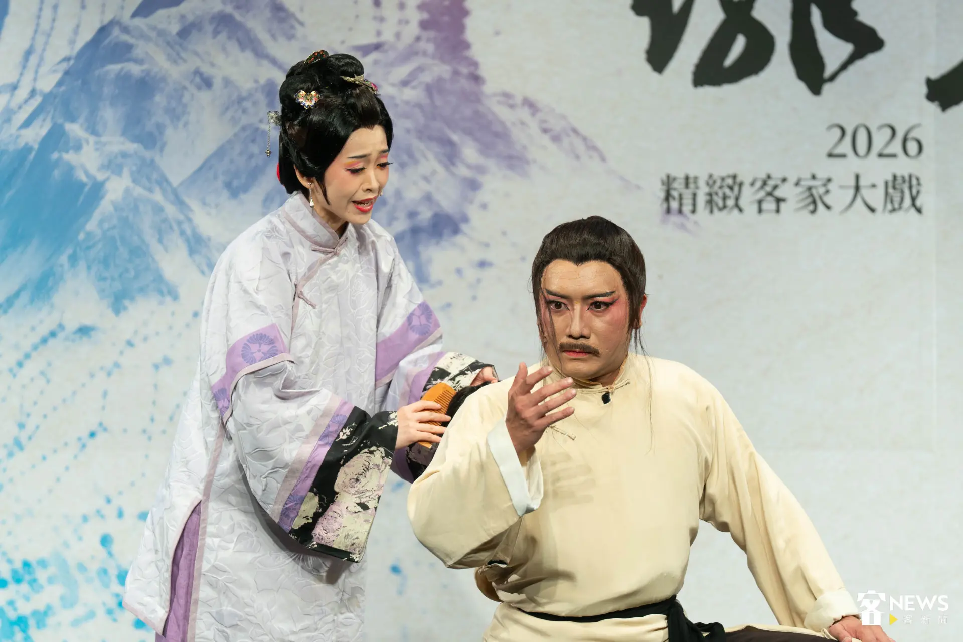 〈髮塚情深〉情感橋段上演，呈現吳湯興與家人離別的動人時刻。范修語攝