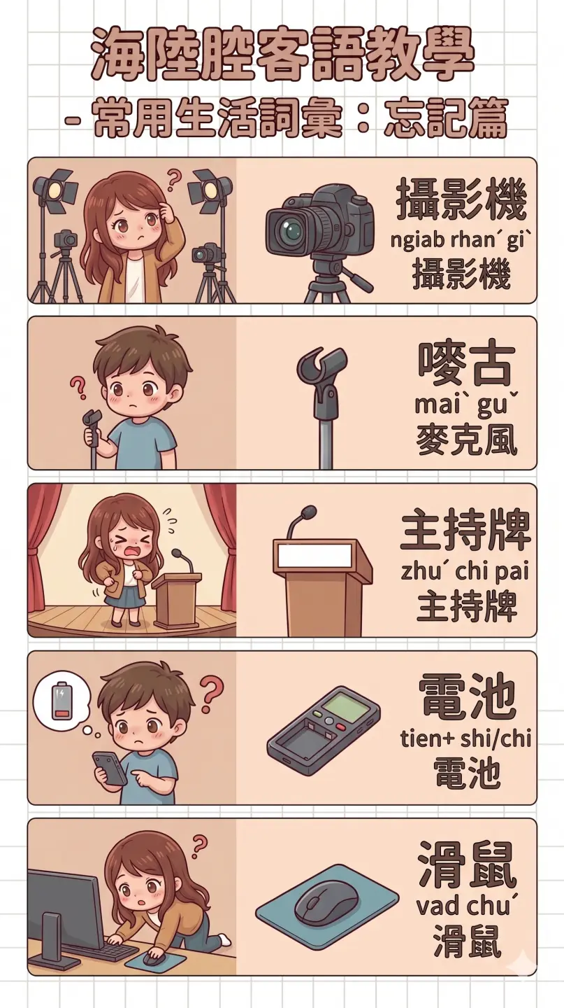客語教學圖卡。AI生成圖卡，內容已校正