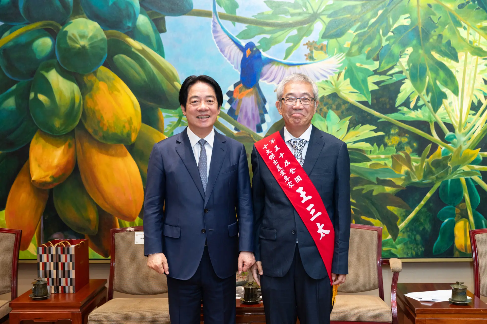 王三太成功育成抗病蔬菜品種，並搭建商業品種展示平台，讓育種材料與經驗能夠累積傳承。總統府提供