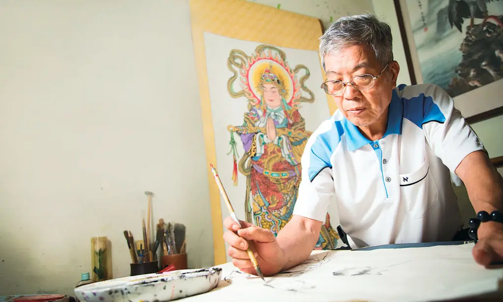 第7屆「國家文化資產保存獎」得獎名單21日正式揭曉，傳統彩繪工藝保存者蔡龍進（圖）獲優良傳統匠師類肯定。文化部文資局提供