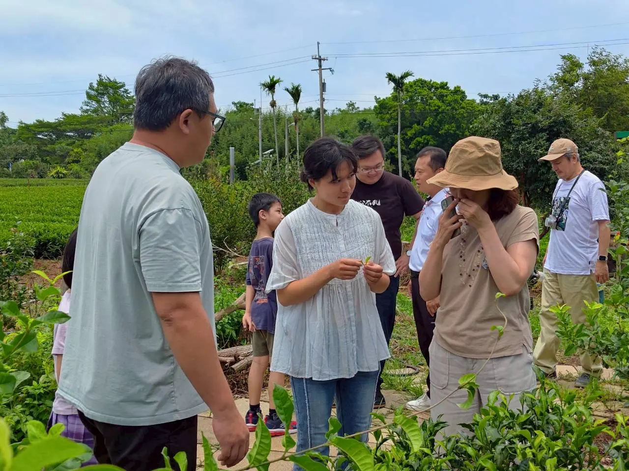 The Leafies國際茶葉大獎評審Asako Steward至苗栗市八甲茶區訪視。苗栗縣政府提供