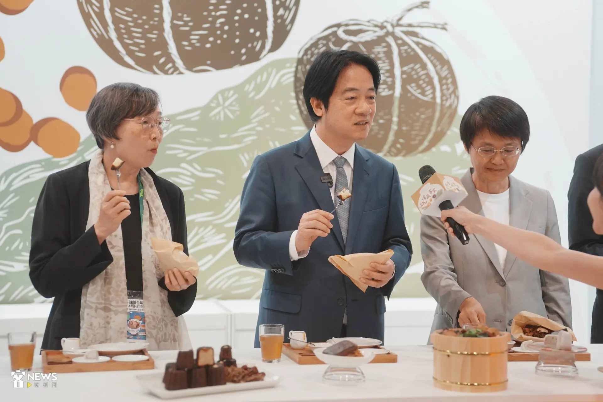 總統賴清德分享自己喜歡的客家美食。范修語攝