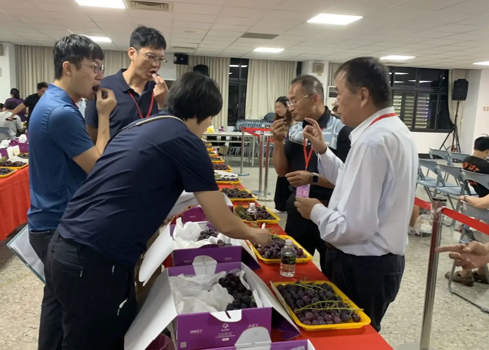 評審委員進行官能品評。台中市政府提供