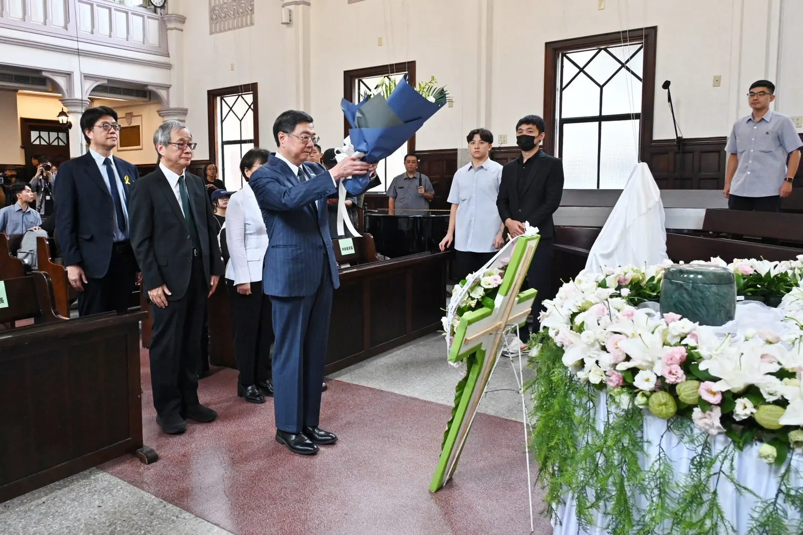 卓榮泰形容林榮基的一生，就是一部與中共極權體制抵抗、爭取民主自由的血淚史，為此致上最高敬意。行政院提供