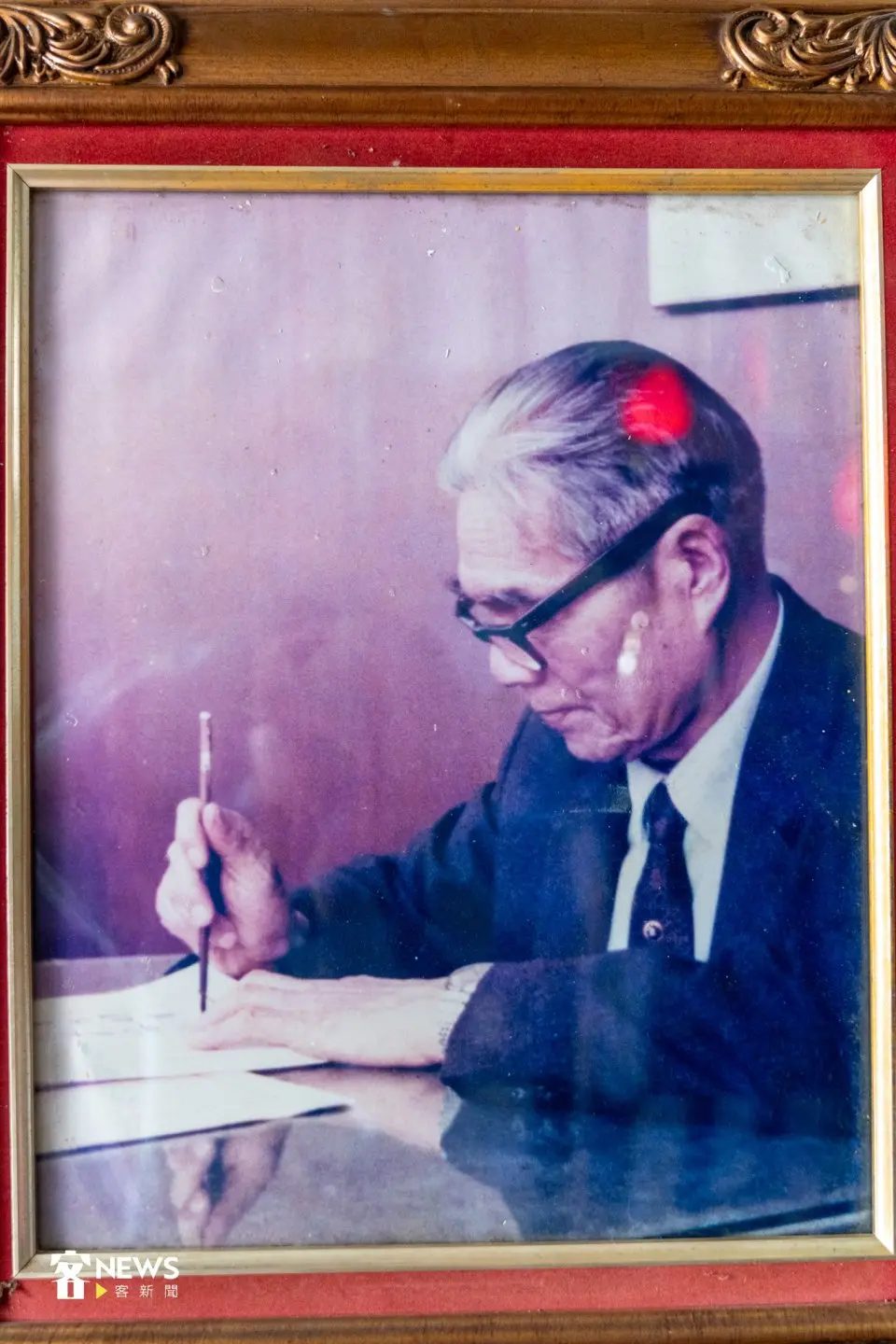 吳濁流肖像，翻攝於吳濁流故居廳下。李宥妍翻攝