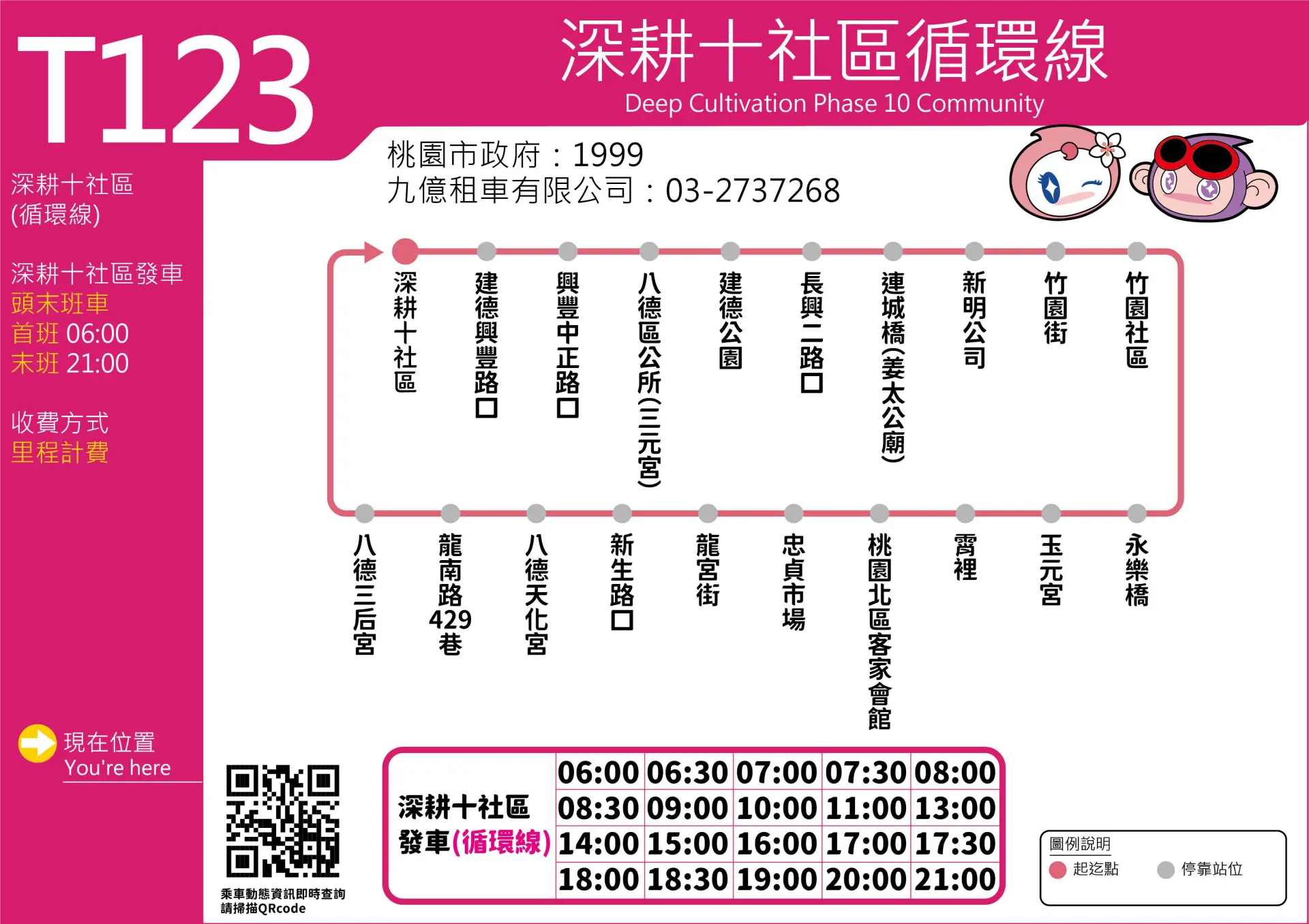 【T123】深耕十期社區－玉元宮－深耕十期社區（循環線）。桃市交通局提供