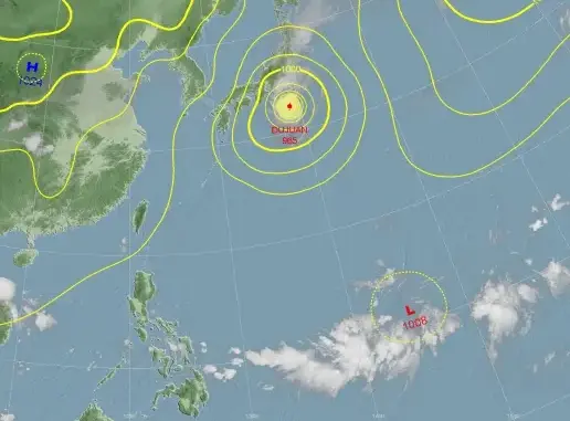 目前菲律賓東方海面有熱帶性低氣壓或颱風發展的機率,若成颱將為今年第25號颱風「舒力基」。中央氣象署預測,28日、29日接近台灣東方海面至巴士海峽,但仍持續觀察。翻攝中央氣象局官網