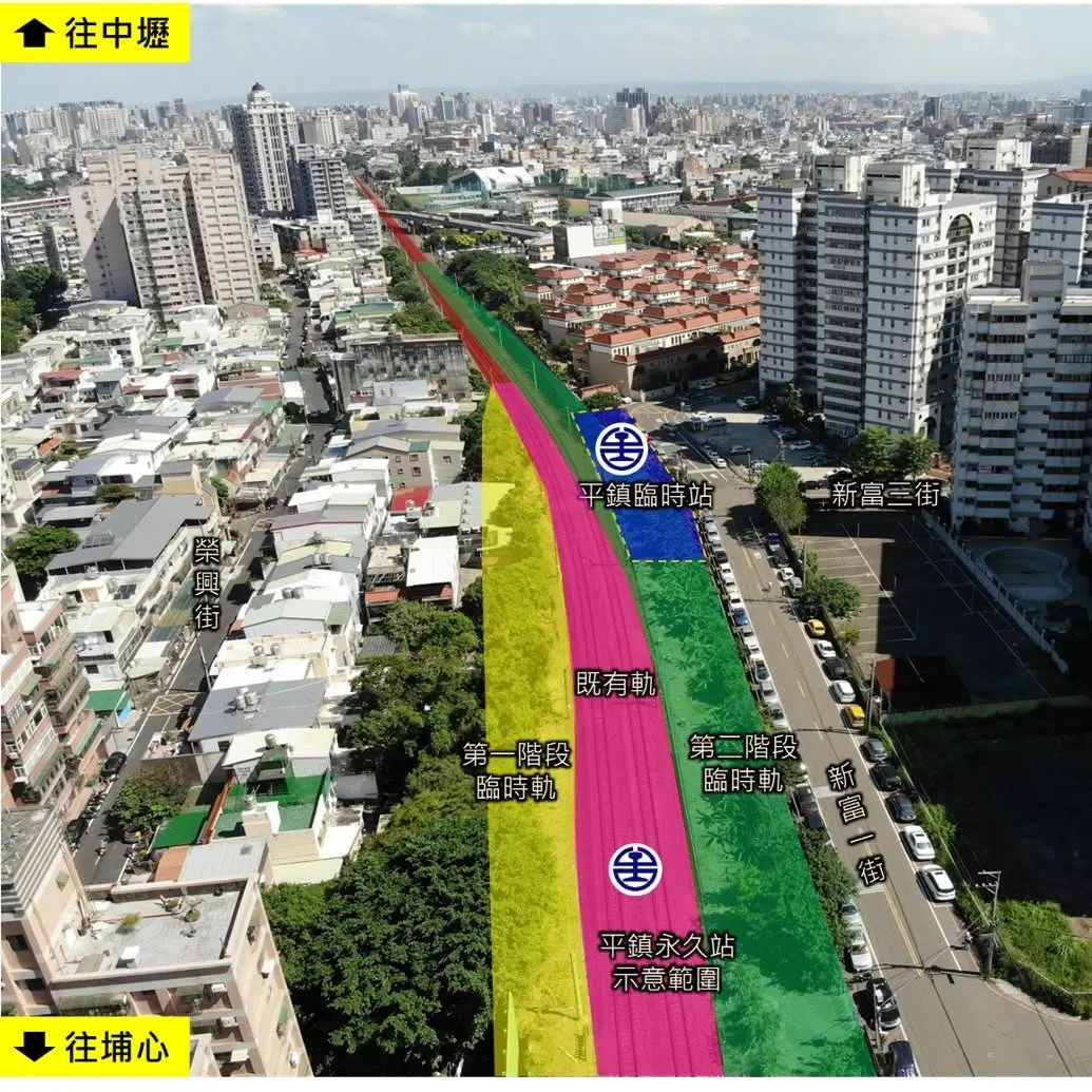 交通部於2025年公告的前期規劃示意圖，臨時站作為未來接軌新站的據點。翻攝交通部FB