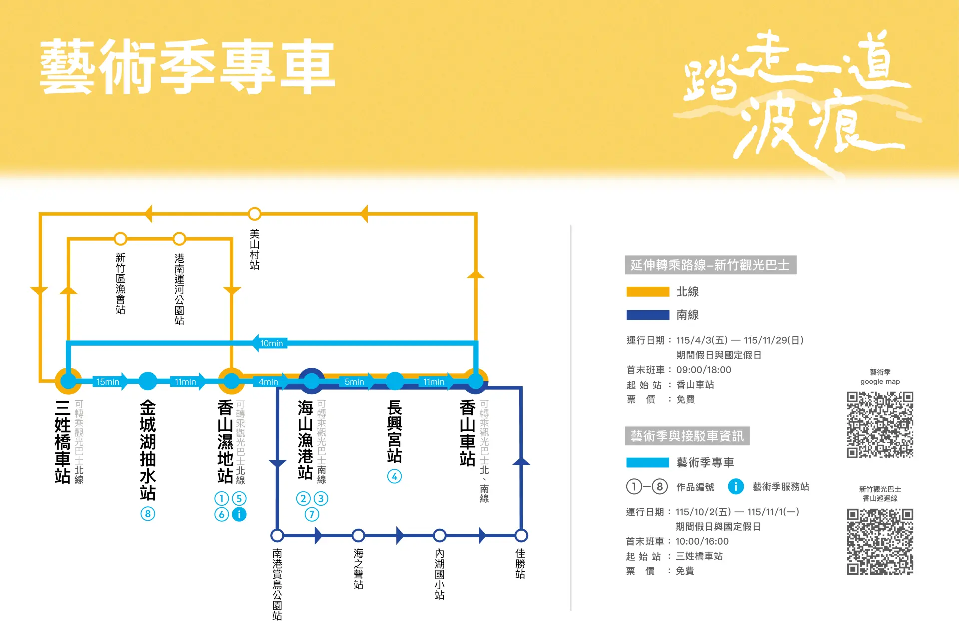 藝術季專車交通接駁。新竹市政府提供