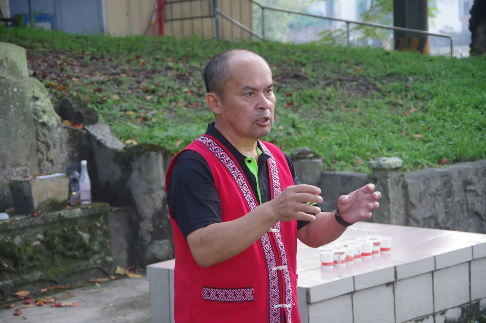 賽夏族人武茂，現為南庄鄉公所族語推廣人員。徐彩雲攝
