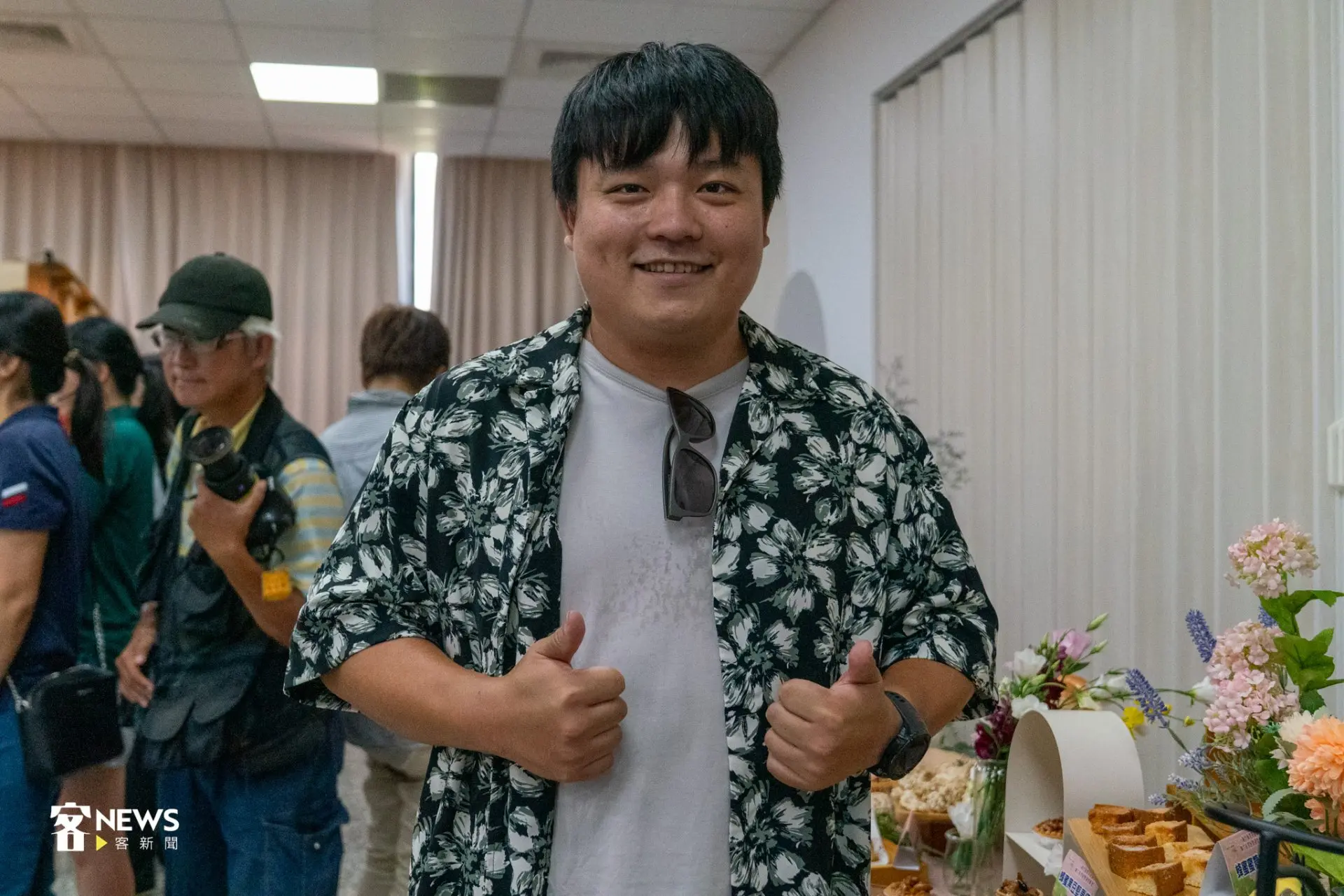竹縣青農聯誼會總會長羅仕伃來自關西，本身種植草莓和有機蔬菜。李宥妍攝