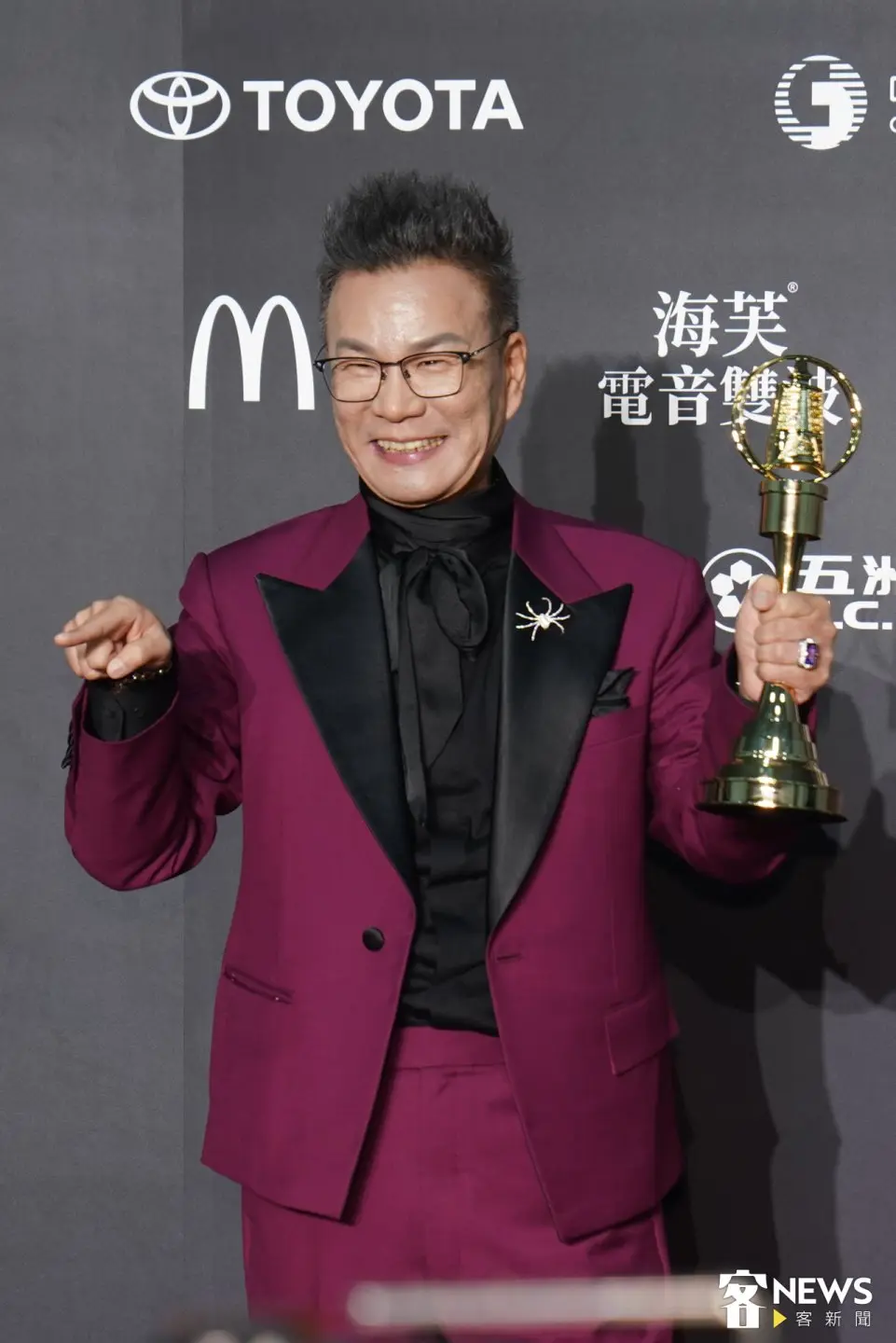 沈玉琳大病初癒後站上金鐘舞台,與Melody(殷悅)共同拿下「綜藝節目主持人獎」。朱愷元攝