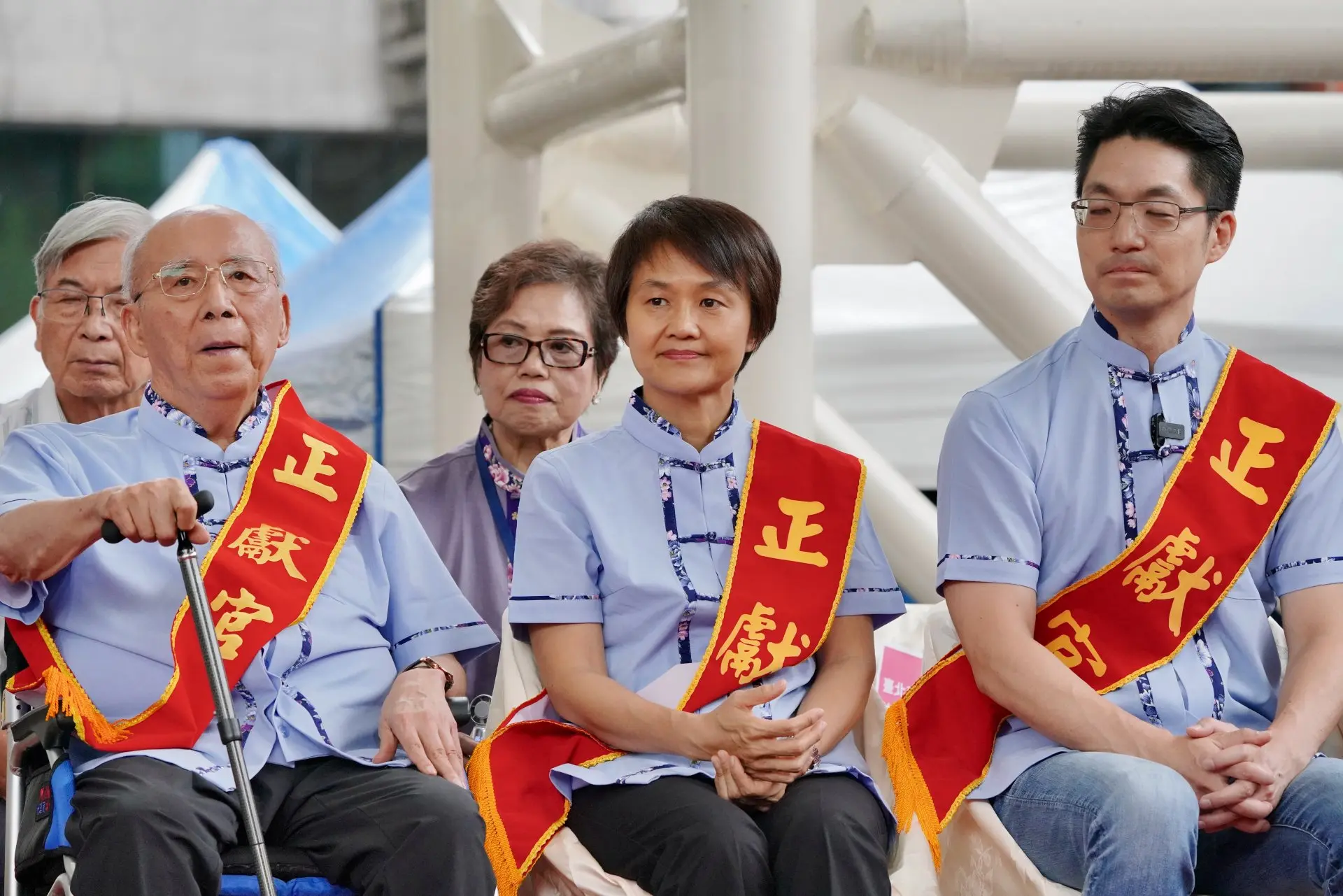 台北市義民祭熱鬧登場，由台北市長蔣萬安、客委會主委古秀妃、吳伯雄擔任正獻官。莊勝鴻攝
