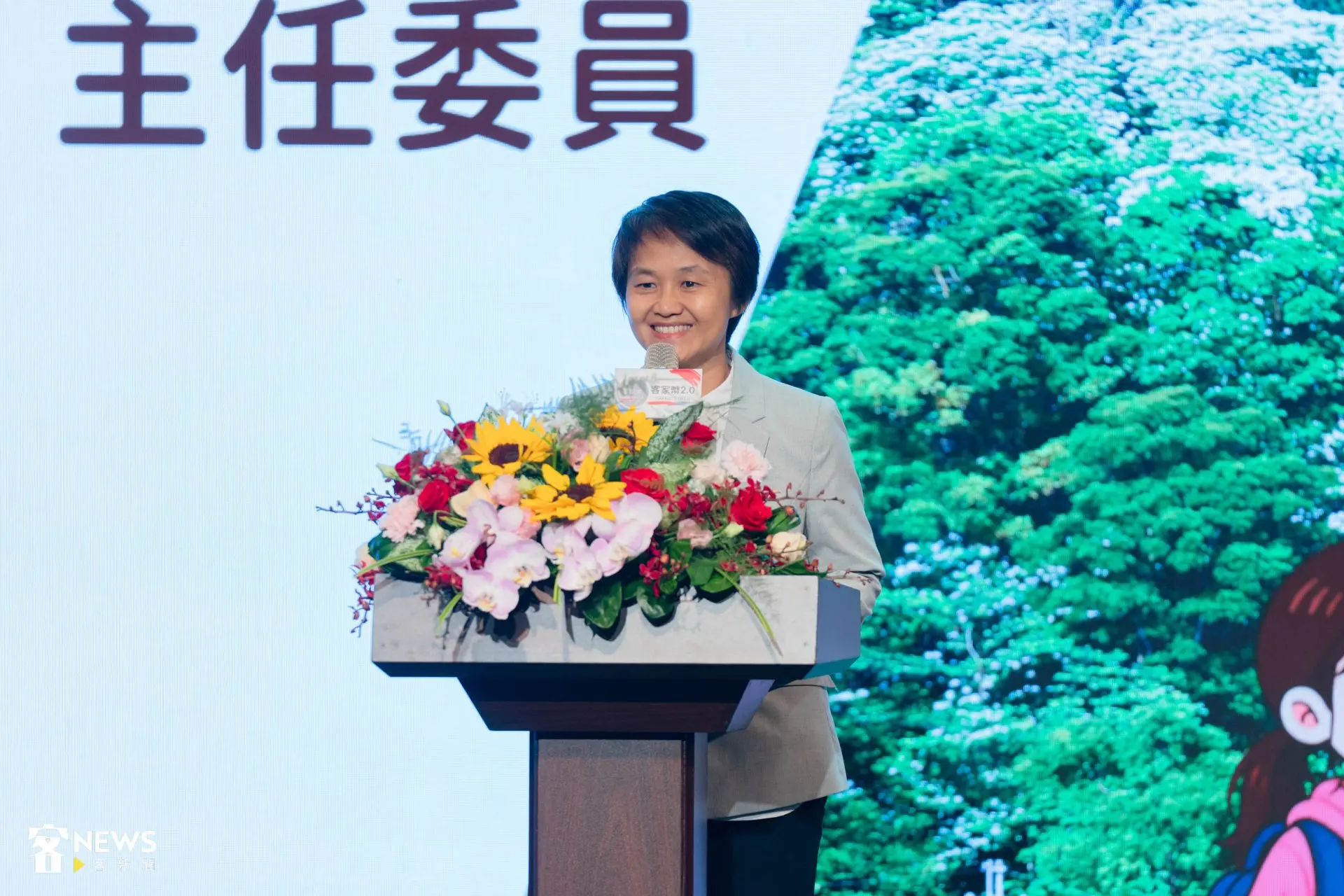 客家委員會主委古秀妃，希望店家成為客語使用環境。范修語攝