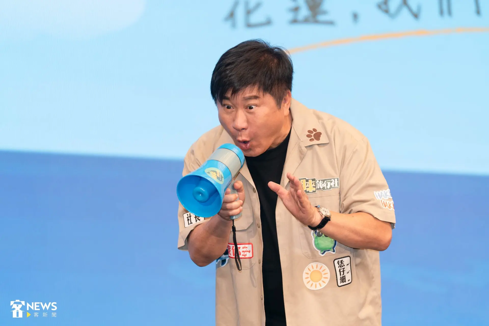 胡瓜用流利客語推廣花蓮美景與美食。范修語攝